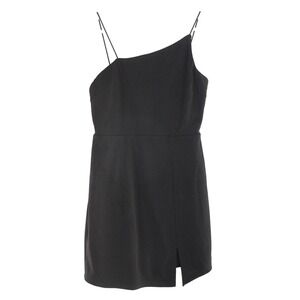 Olia Mini Dress Asymmetrical One Shoulder Size M Black 21D2105